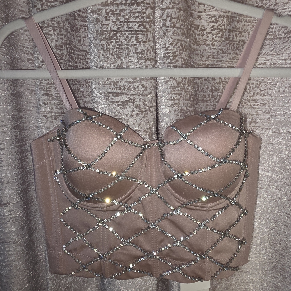 Glamorous Pink Rhinestone Bustier - Picture 5 of 8